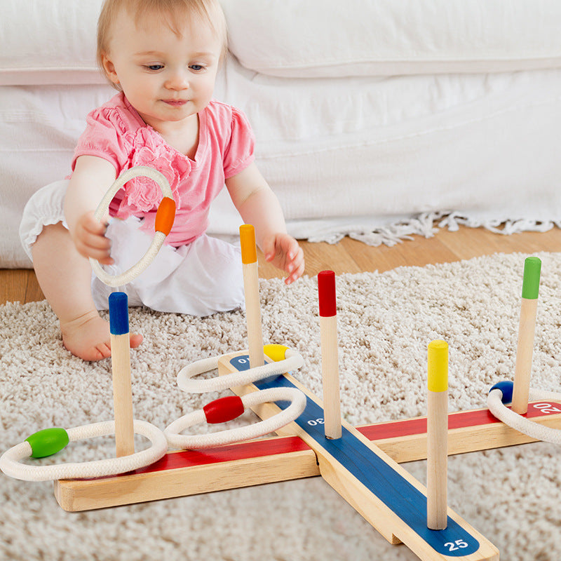 Jeu de lancer d’anneaux en bois