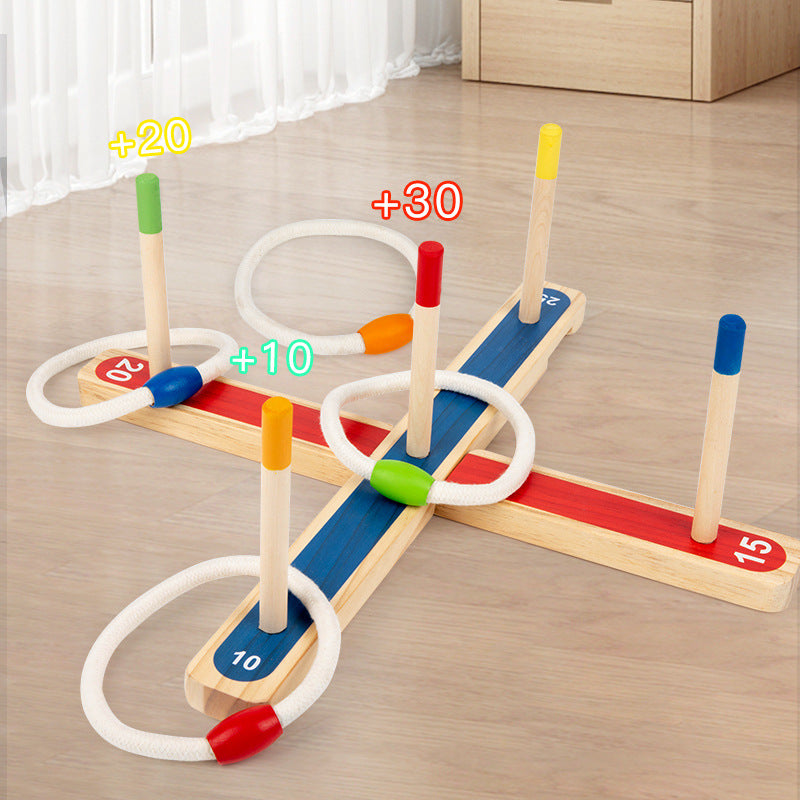 Jeu de lancer d’anneaux en bois