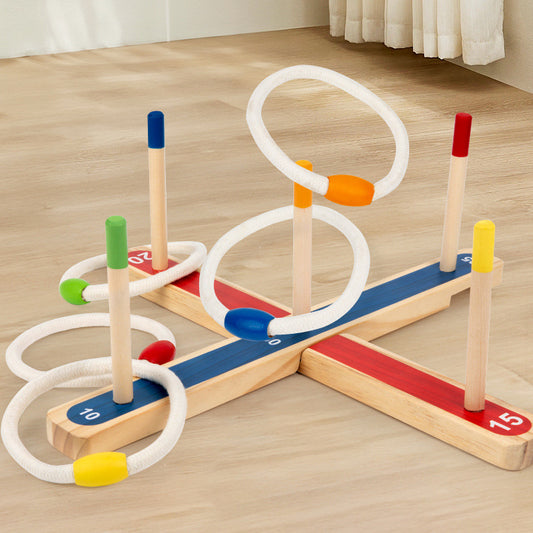Jeu de lancer d’anneaux en bois